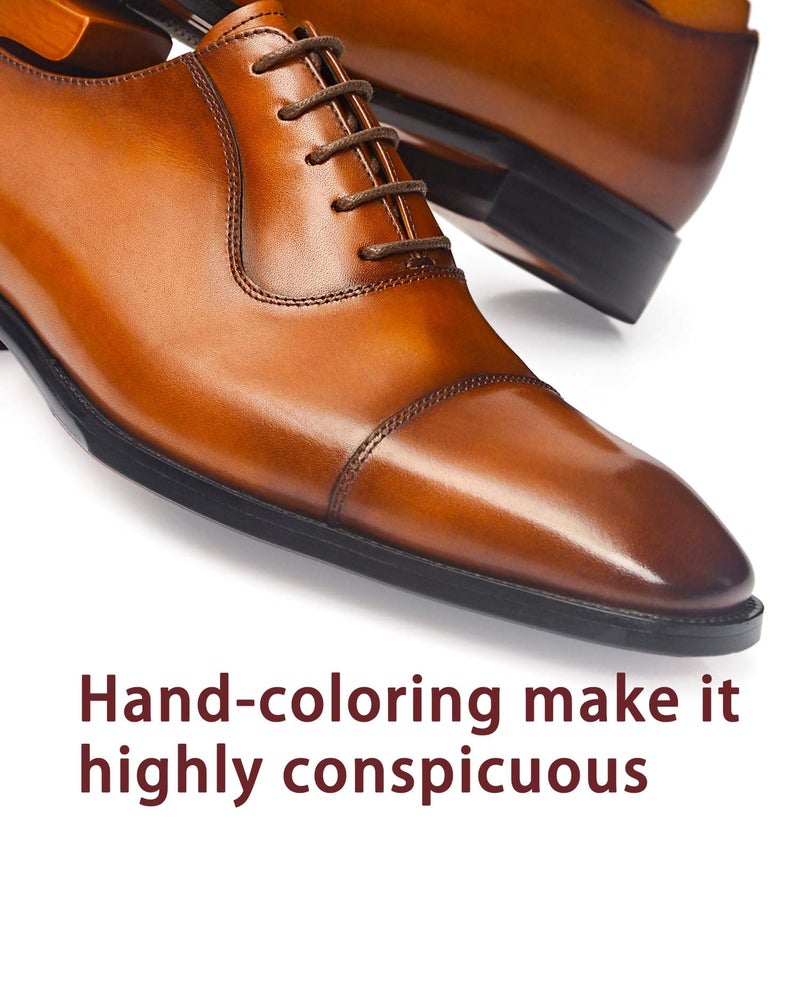 FRASOICUS Menâ€™s Dress Oxford Formal Shoes LeatherBusiness Shoes for Men Brown - Image 5